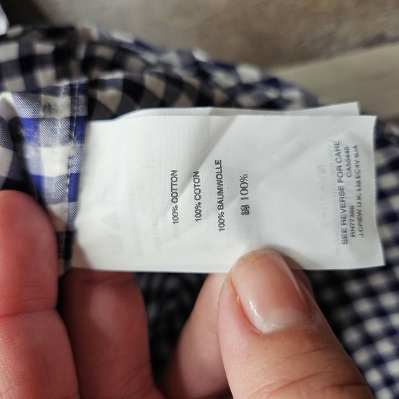 CrewCuts By J. Crew Boy's Youth Ludlow Button Down Shirt Size 12 Navy Blue White - Picture 4 of 6